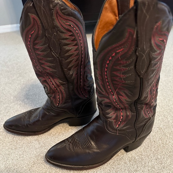 Men's Western Cowboy Boots - Brown and Red